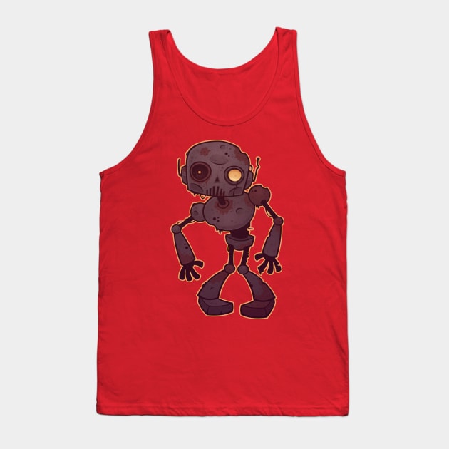 Rusty Zombie Robot Tank Top by fizzgig